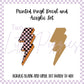 Printed Vinyl and Acrylic Set - Retro Checkered Lightening Bolt