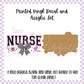 Printed Vinyl and Acrylic Set - Nurse Checkered Bow