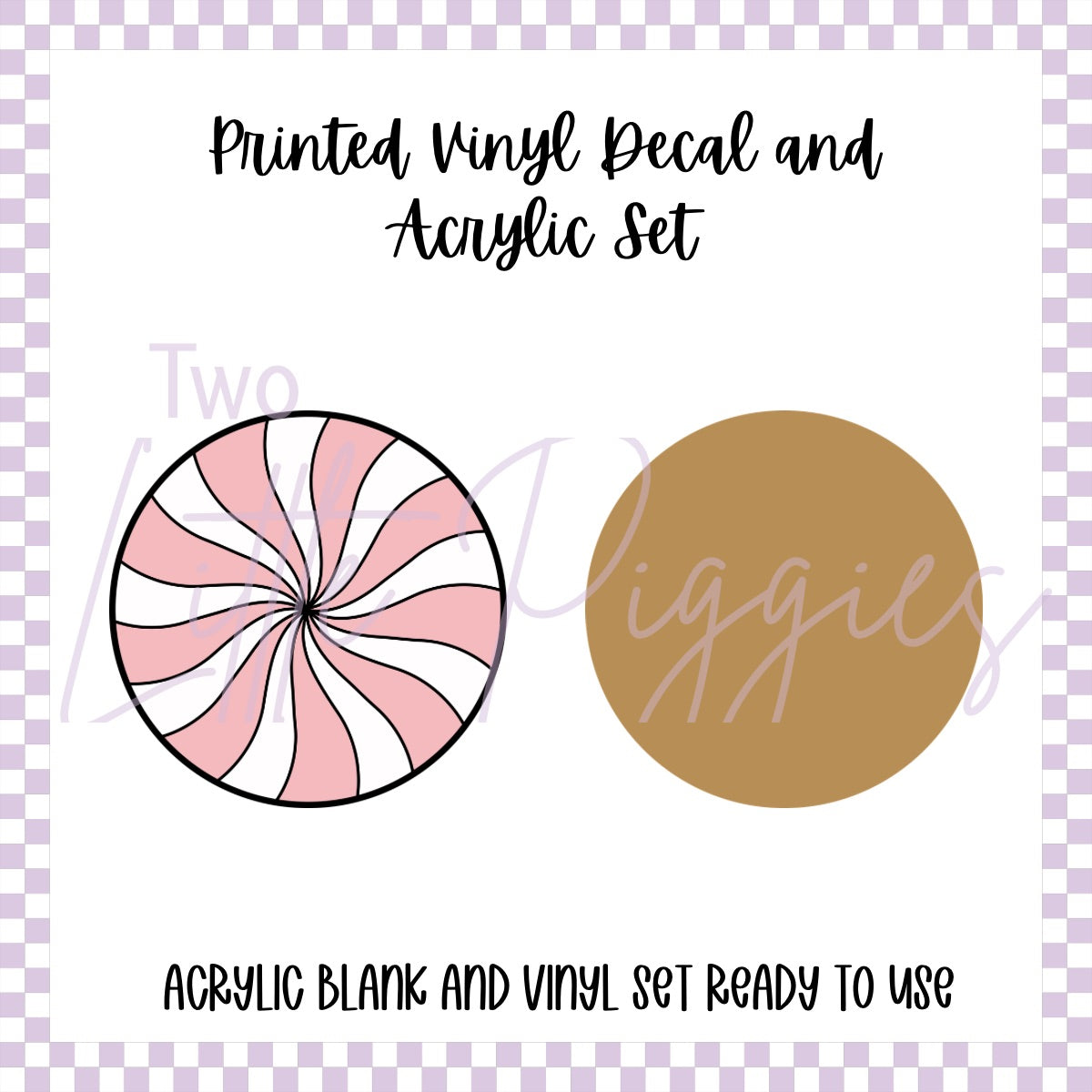 Printed Vinyl and Acrylic Set - Retro Pink Peppermint
