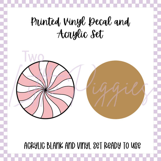 Printed Vinyl and Acrylic Set - Retro Pink Peppermint