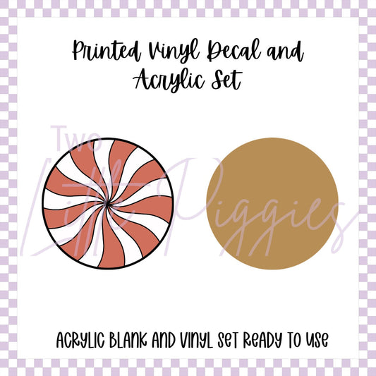 Printed Vinyl and Acrylic Set - Retro Red Peppermint