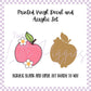 Printed Vinyl and Acrylic Set - Retro Flower Apple