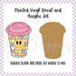 Printed Vinyl and Acrylic Set - Retro Coffee Cup