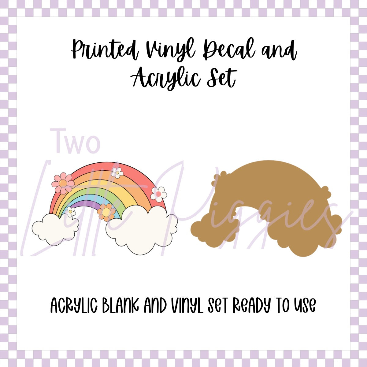Printed Vinyl and Acrylic Set - Retro Rainbow