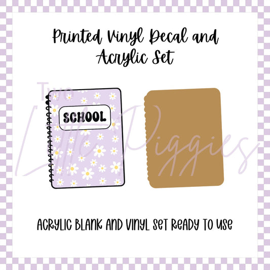 Printed Vinyl and Acrylic Set - Retro Notebook