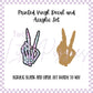 Printed Vinyl and Acrylic Set - Skelli Peace Hand
