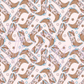 Printed Vinyl - Cowgirl Boots - Coffee