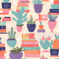 Printed Vinyl- Books and Cacti