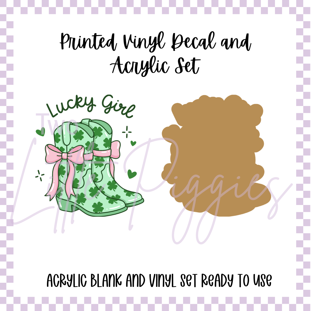 Printed Vinyl and Acrylic Set - St. Patrick's - Cowboy Boots