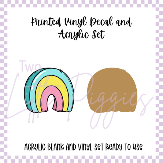Printed Vinyl and Acrylic Set - Lucky Charms - Rainbow