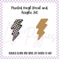 Printed Vinyl and Acrylic Set - Lucky You - Lightening Bolt