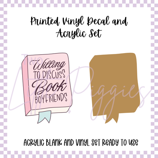 Printed Vinyl and Acrylic Set - Pastel Bookish - Book Boyfriends