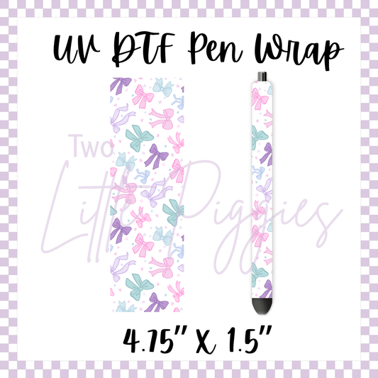 OOPSIE UV DTF - Pen Wrap - Pastel Bows - White is Printed