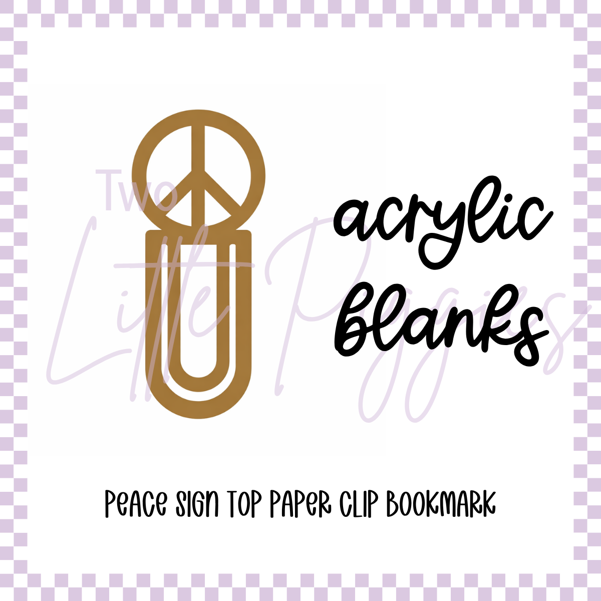 Acrylic Blank - Peace Sign Top Paper Clip Bookmark – Ollie Bee and Co