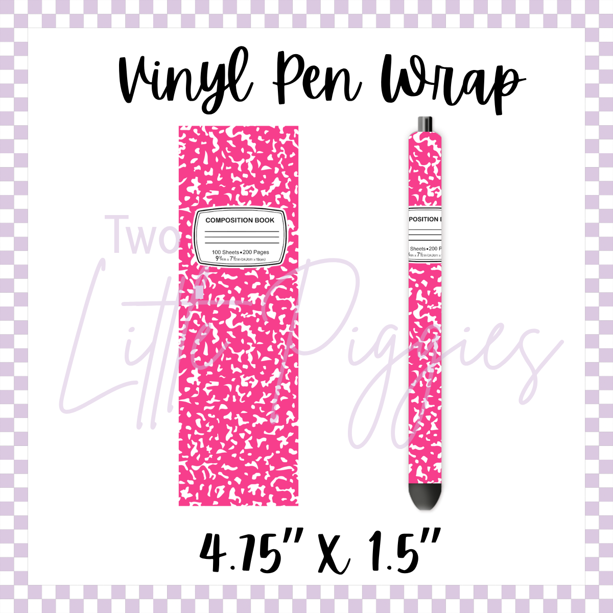 Printed Vinyl - Pen Wrap - Composition Notebook