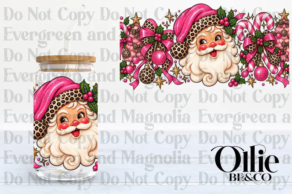 Pink Leopard Santa