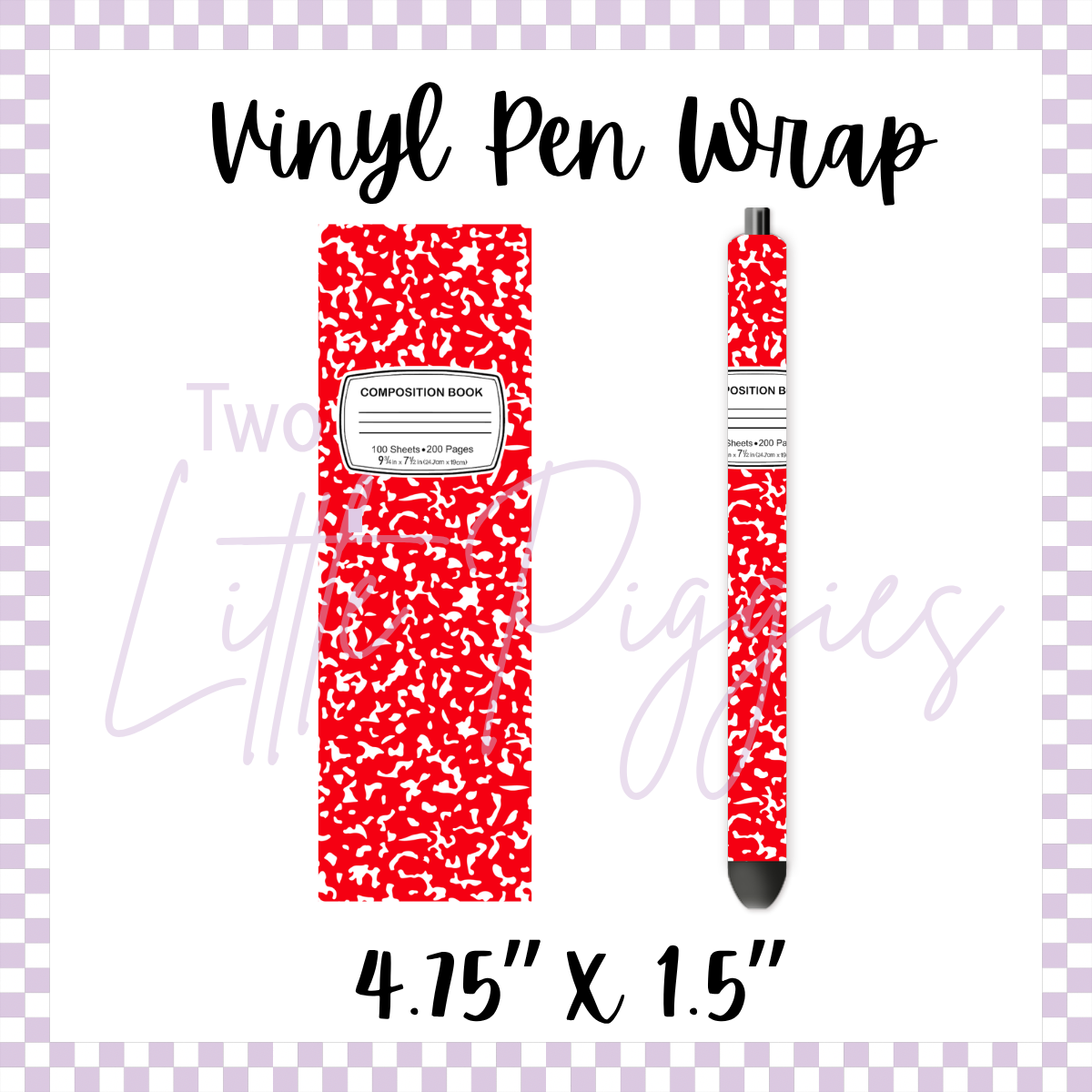 Printed Vinyl - Pen Wrap - Composition Notebook