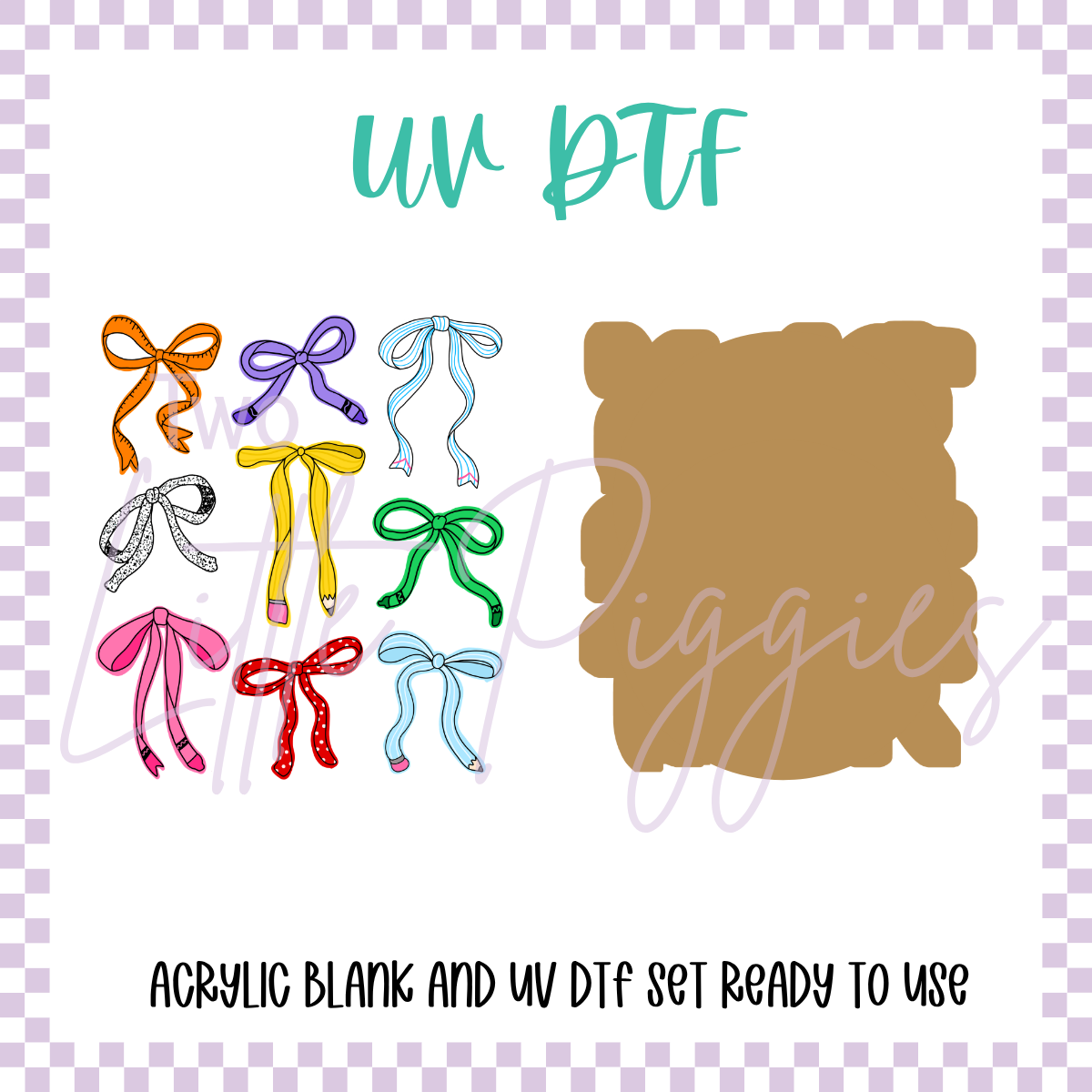 UV DTF -  Acrylic Blank and Decal - 2 inch - School Coquette