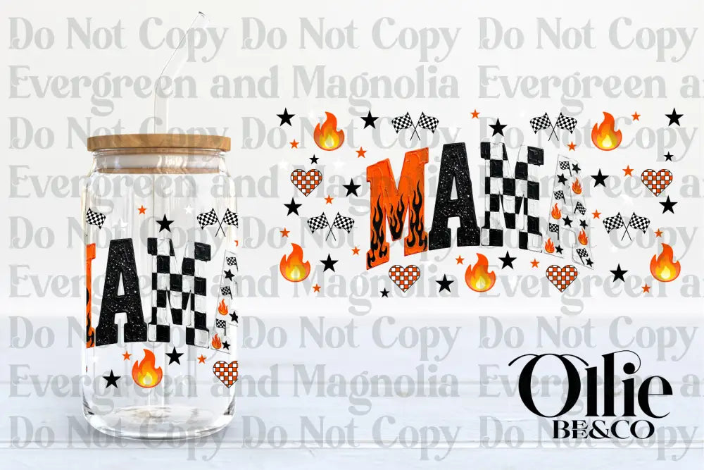 Checkered & Flame Mama